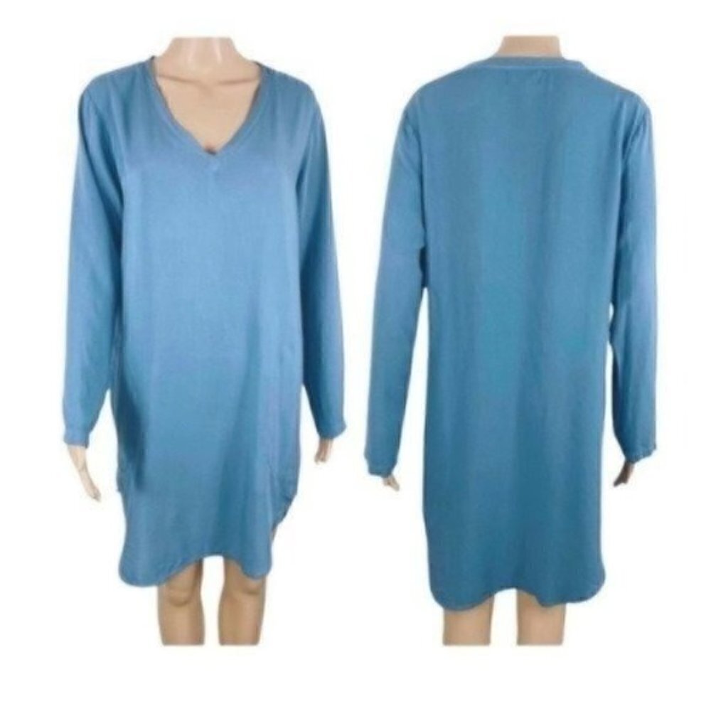 Anthropologie Cloth & Stone Rayon dress size small Blue Style #c1462-533-302 - Picture 10 of 10
